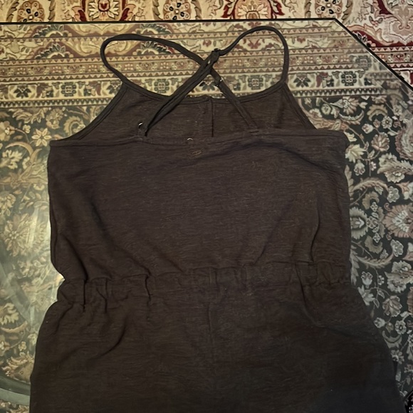 sleeveless, cross-back jumpsuit, straight cuffed leg, button up w/front tie - Picture 4 of 4